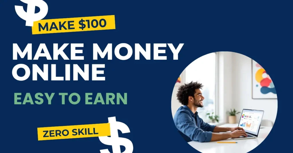 Person earning money online through remote freelance work at home