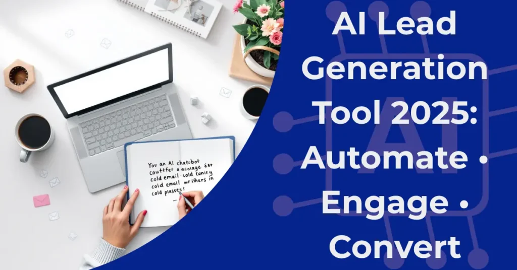 AI lead generation tool for 2025 showing automation, engagement, and conversion process with futuristic digital interface for global businesses.